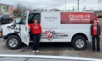 United Way HPE staff (left) Melanie Cressman and Alyssa Cooke with new delivery van